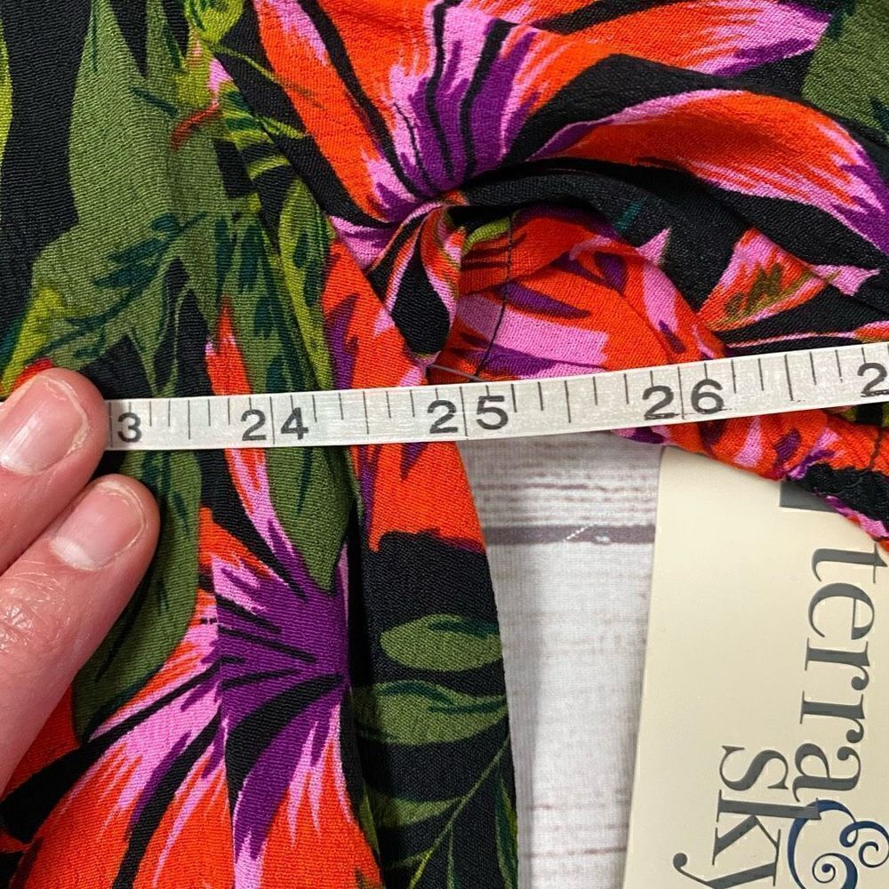 Terra & Sky women 1X 16W-18W tropical print short sleeve peasant top brand new - Picture 11 of 12